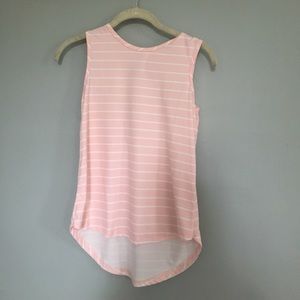 Pink and white striped tank top